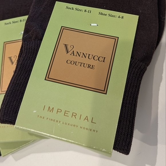 NWT Vannucci Couture Brown Imperial Cotton Dress socks 3 pairs -shoe size 4-8 - Picture 11 of 11